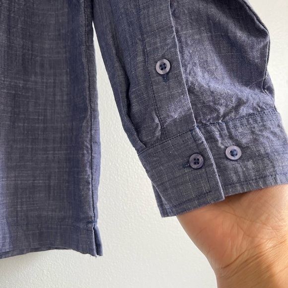 John Blair Blue Denim Full Zipper Long Sleeve Shirt Front Pockets Size XL Cotton - Picture 5 of 8